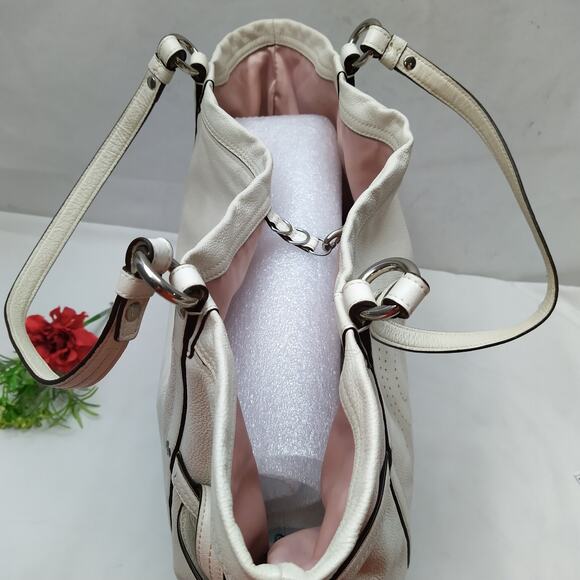 Coach Audrey White Leather Double Handle Large Tote Shoulder Bag - Picture 8 of 16